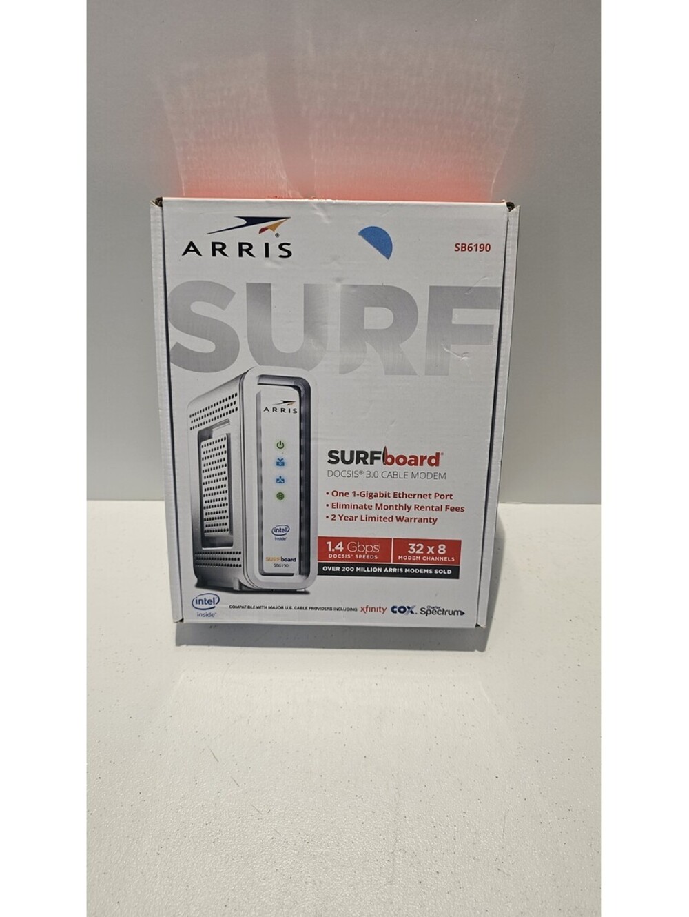 ARRIS SURFboard SB6190 DOCSIS 3.0 32x8 Cable Modem w/ Power Adapter & Box